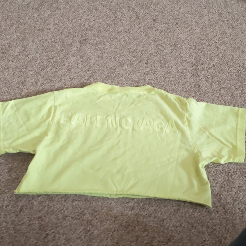 BALENCIAGA Logo on Front and Back Cropped Tee Y2K